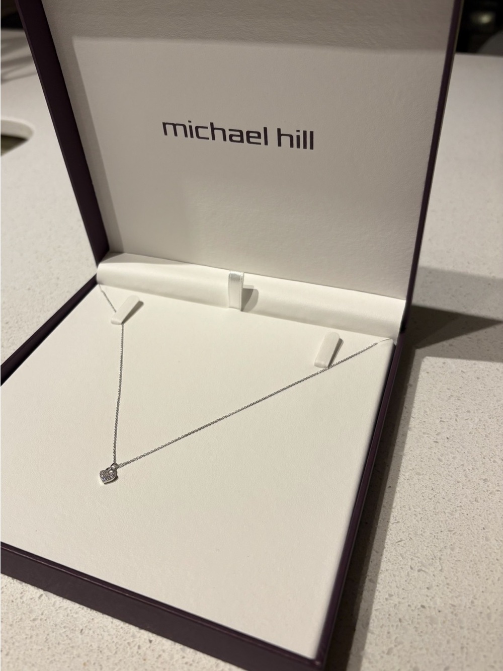 Michael Hill Silver Heart Pendant Necklace with Sparkling Stones